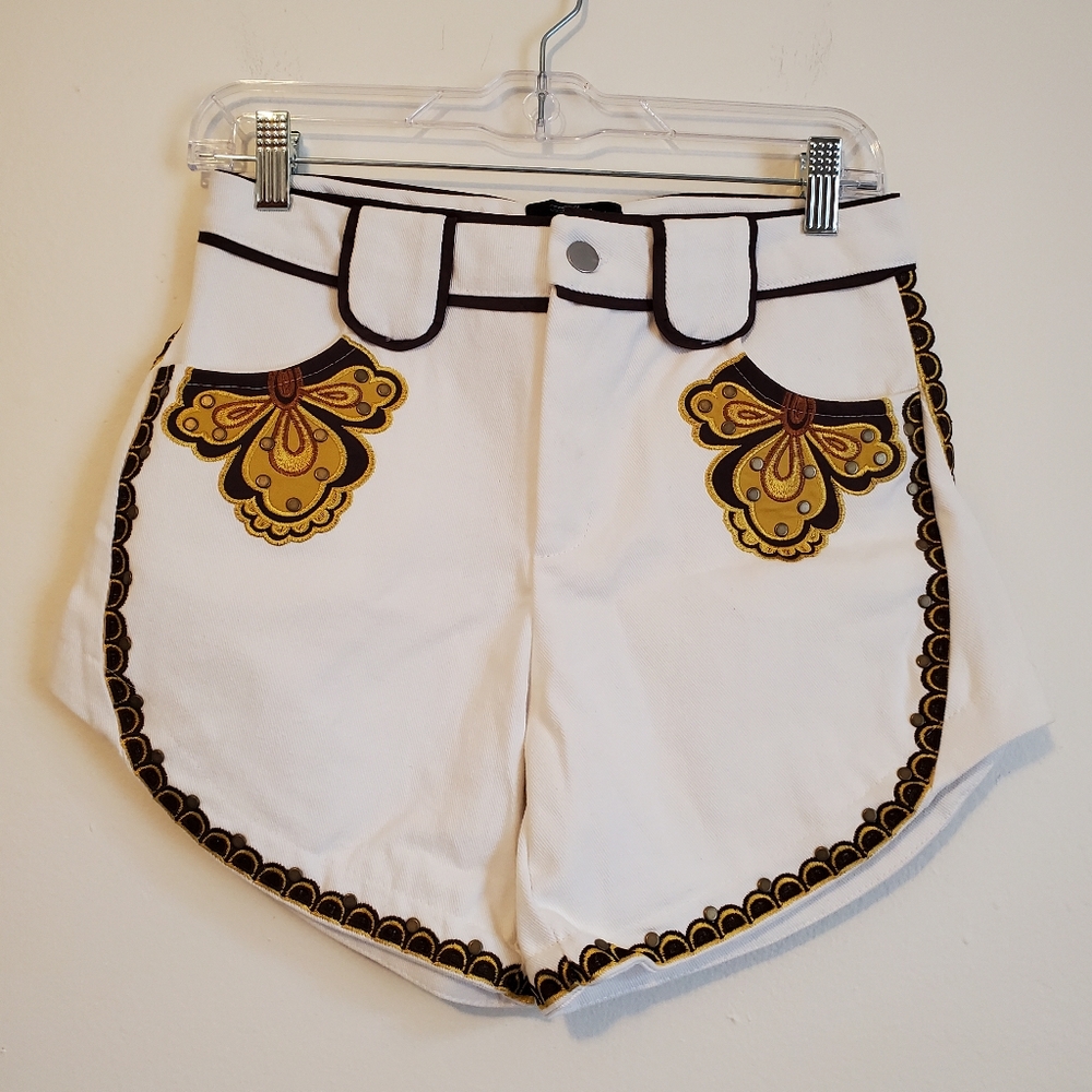 Sample Text Women's Western High Rise Denim Shorts